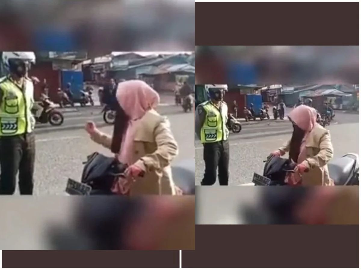 Polis Terdiam Wanita Laung Takbir Ketika Ditahan Tak Pakai Helmet Ini